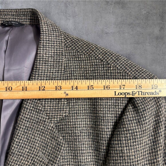 Vintage TWEED WOOL Men’s Blazer 48L Gray Sport Coat Two‑Button Jacket - Picture 8 of 15